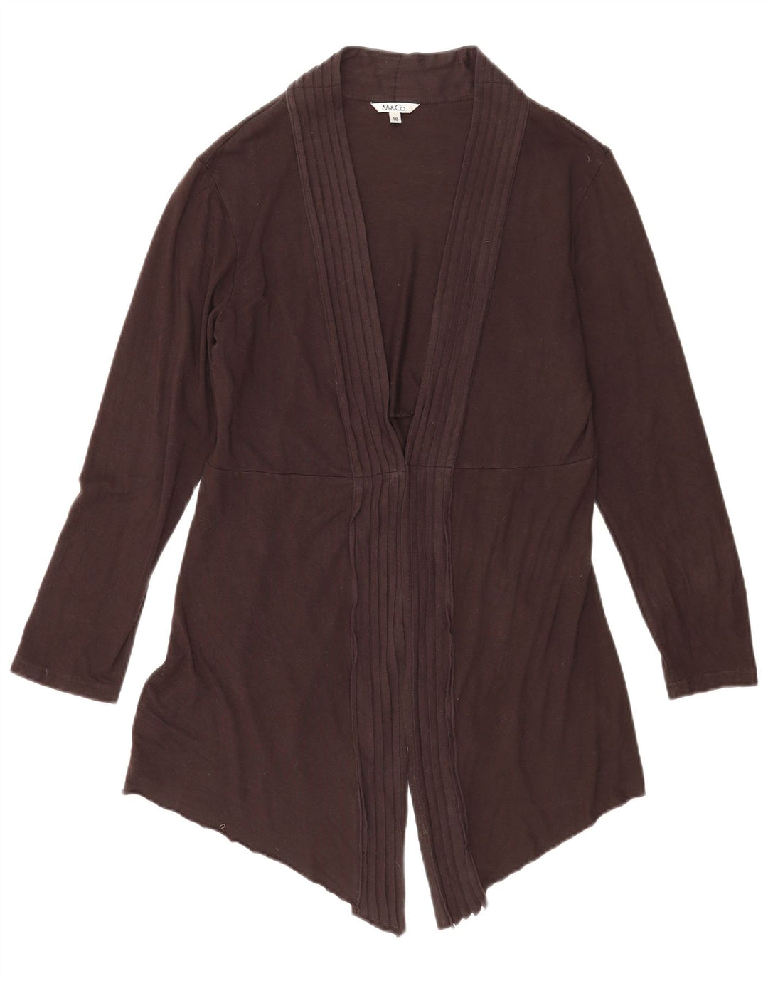 M&Co Offener Damen-Cardigan-Pullover UK 18 XL Braune Viskose