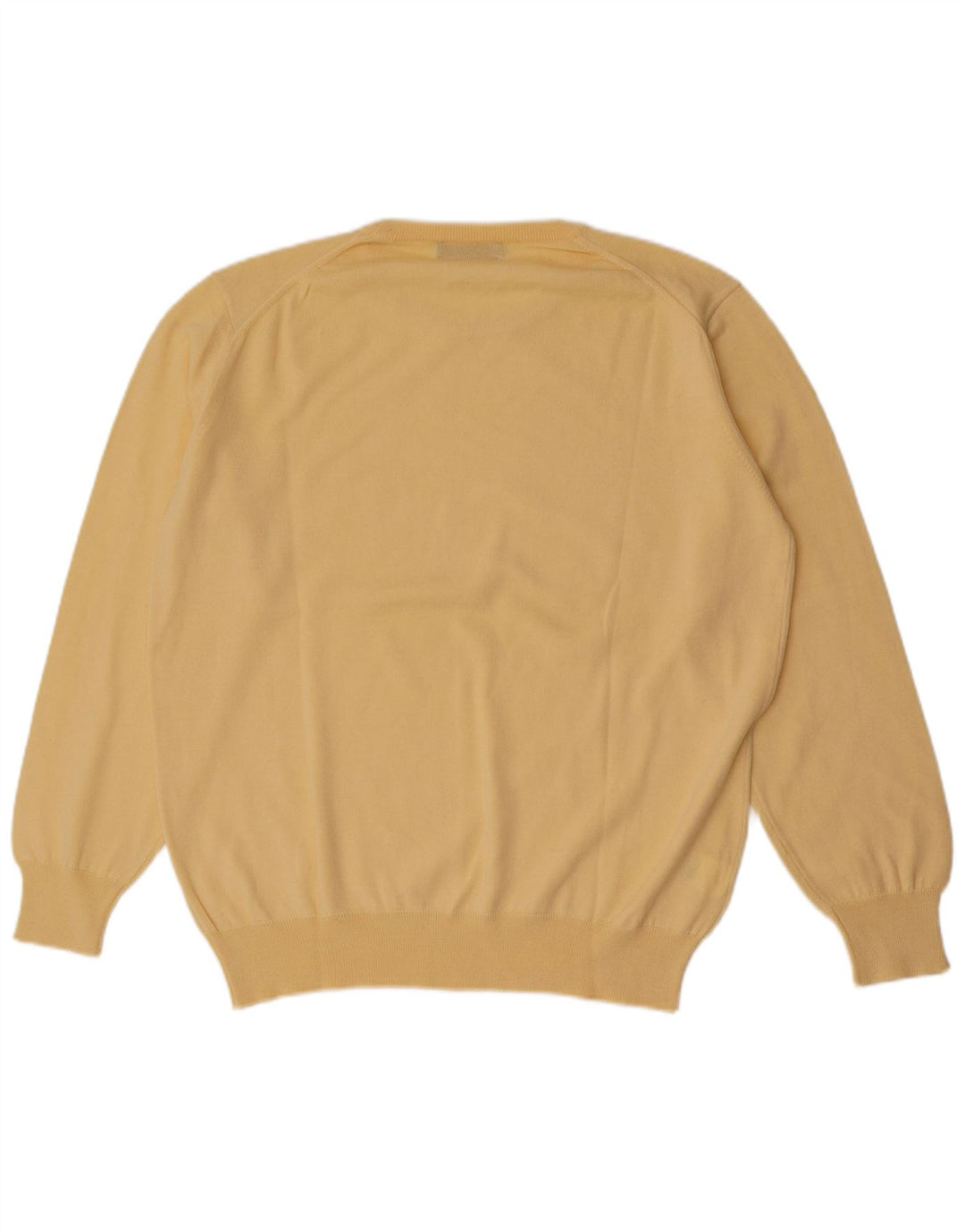 Il Granchio Herren-Pullover mit Rundhalsausschnitt, groß, gelbe Schurwolle