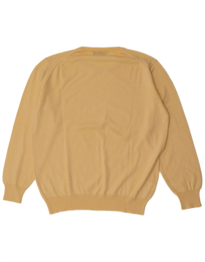 Il Granchio Herren-Pullover mit Rundhalsausschnitt, groß, gelbe Schurwolle