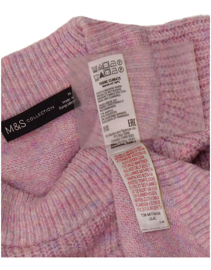 Marks & Spencer Damen-Pullover mit Rundhalsausschnitt, Gr. 14, Mittelrosa, Acryl