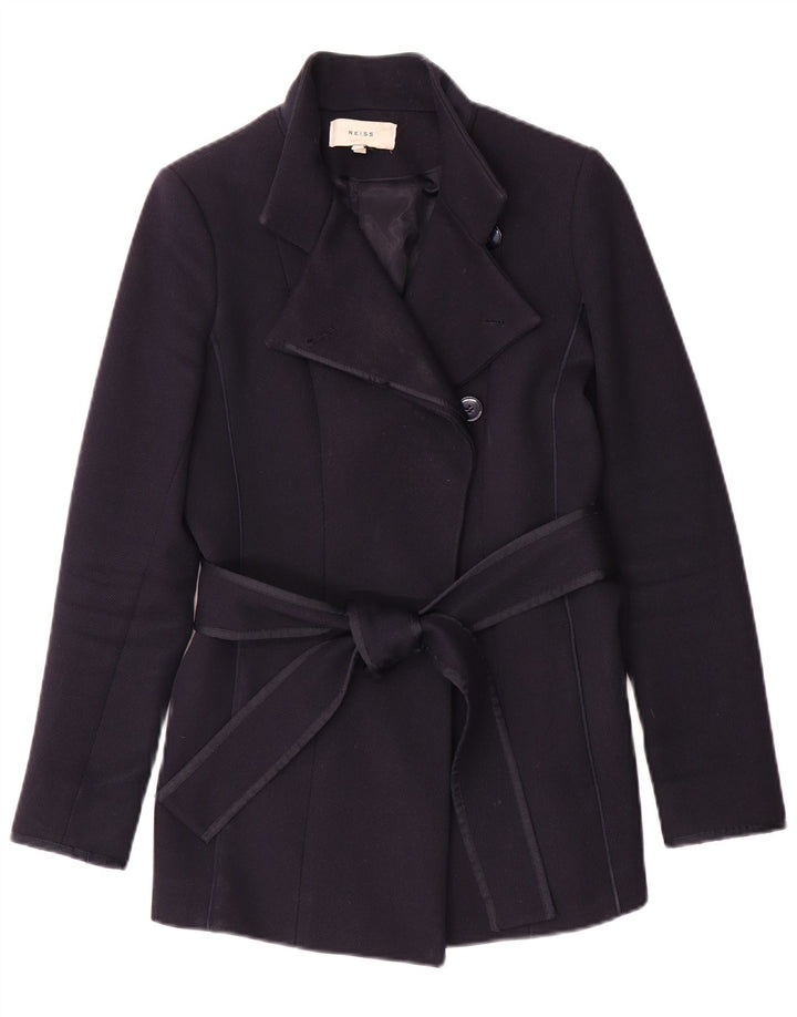 Reiss Damenmantel UK 4 XS Marineblaue Wolle