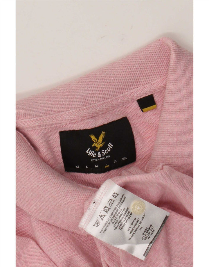 Lyle & Scott Herren-Poloshirt, groß, rosa, Baumwolle