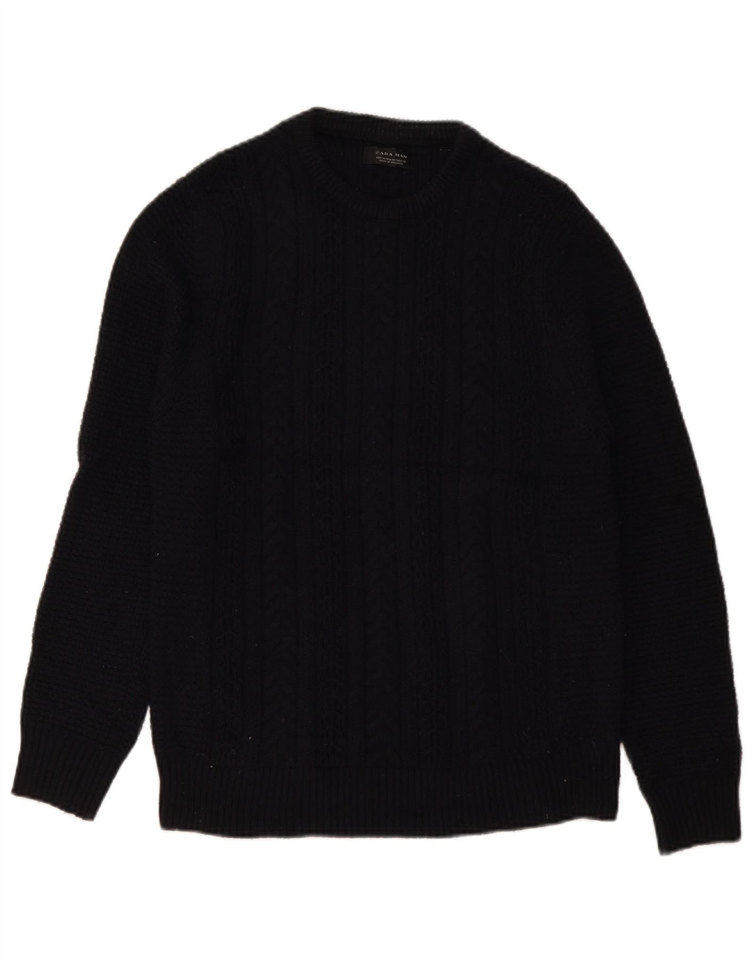 Zara Herren-Pullover mit Rundhalsausschnitt, mittelgroß, Marineblau