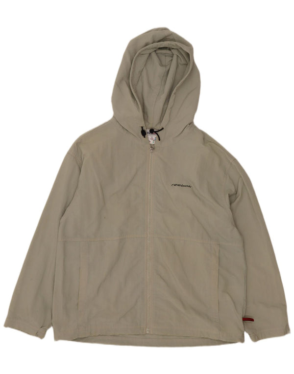Reebok Damen Kapuzen-Regenjacke UK 12 Medium Beige Nylon