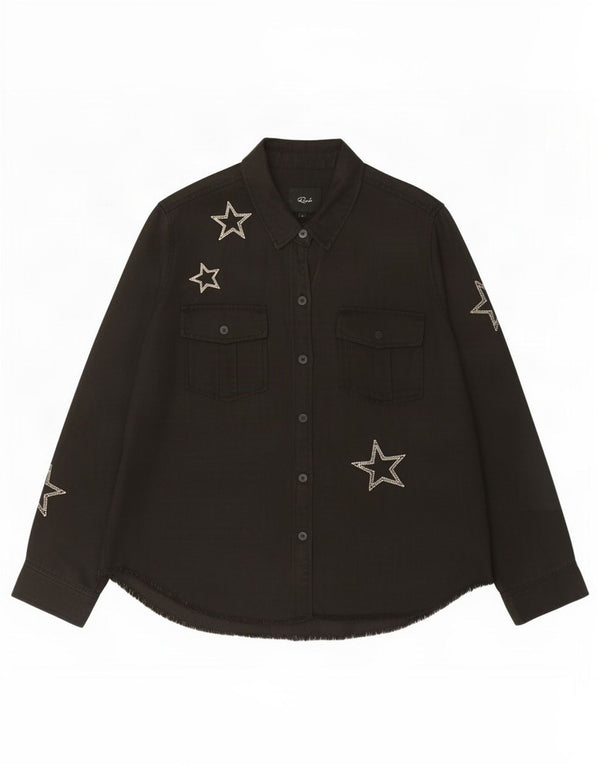 Rails Womens Graphic Shirt UK 16 Large Schwarz Lyocell