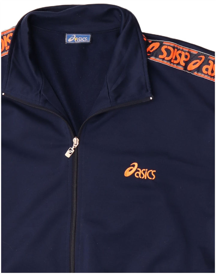 Asics Herren Graphic Trainingsanzug Top Jacke XL Marineblau Polyester