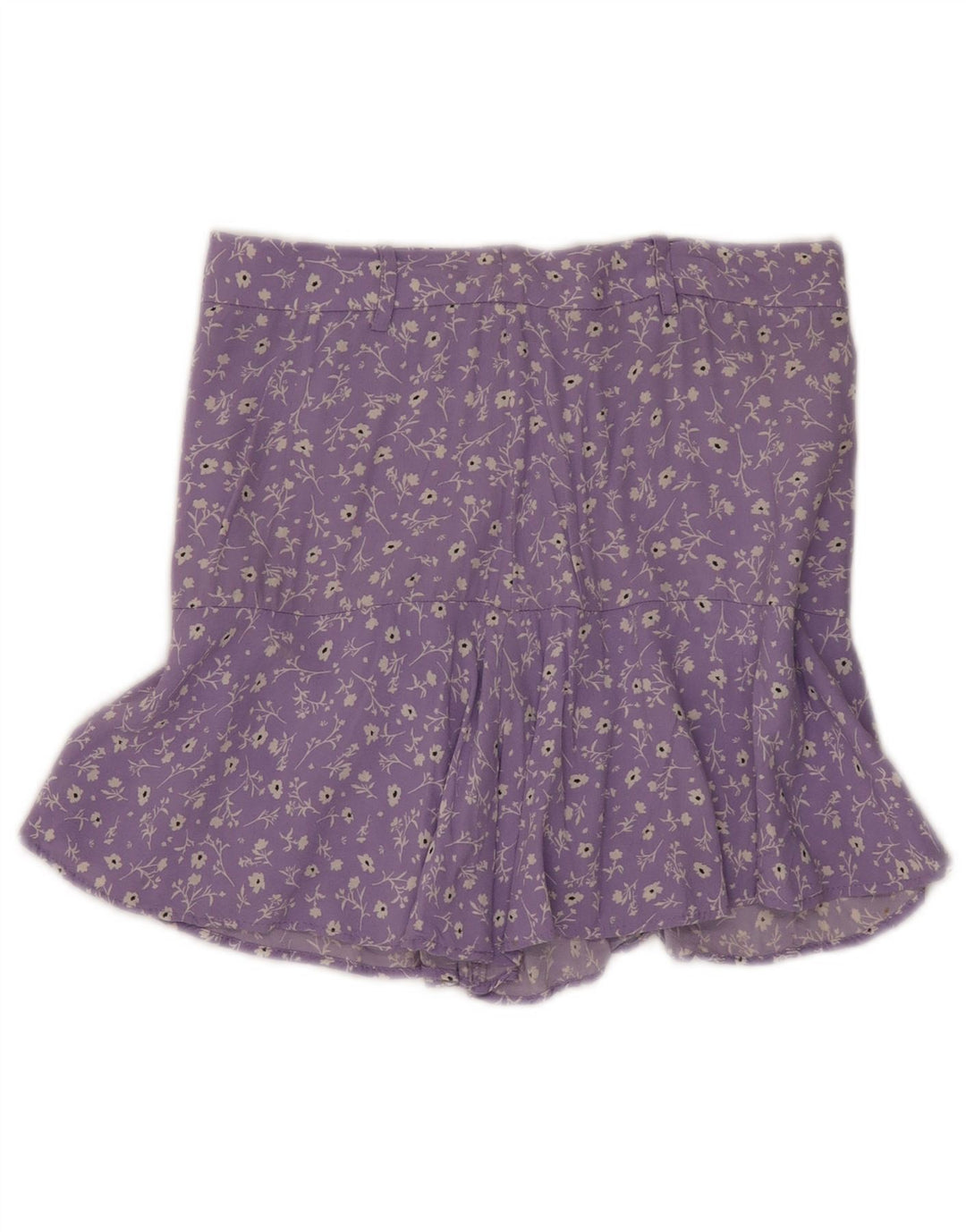 Zara Damen Minirock Medium W28 Lila Blumenviskose