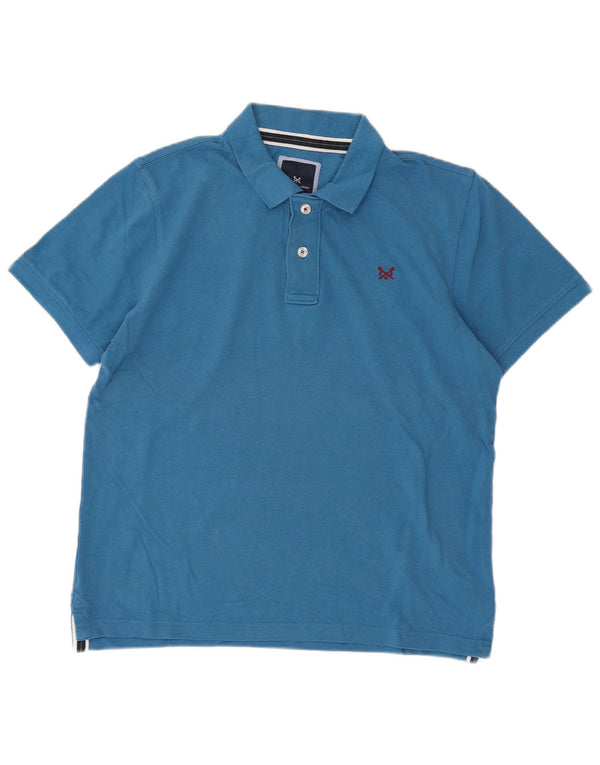 Crew Clothing Herren-Poloshirt aus mittelblauer Baumwolle