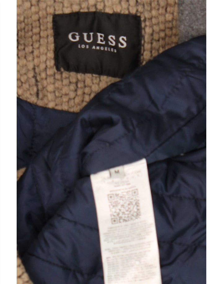 Guess Herren-Duffle-Jacke mit Kapuze, UK 38, mittelbraun, Polyester