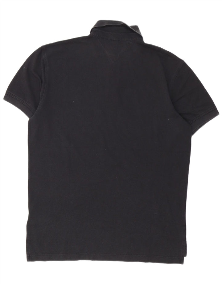 Tommy Hilfiger Herren-Poloshirt, große schwarze Baumwolle