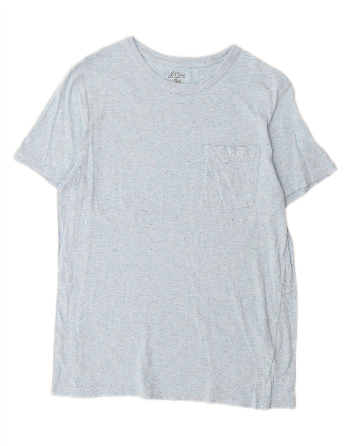 J. Crew Herren-T-Shirt-Oberteil, klein, blau gefleckte Baumwolle