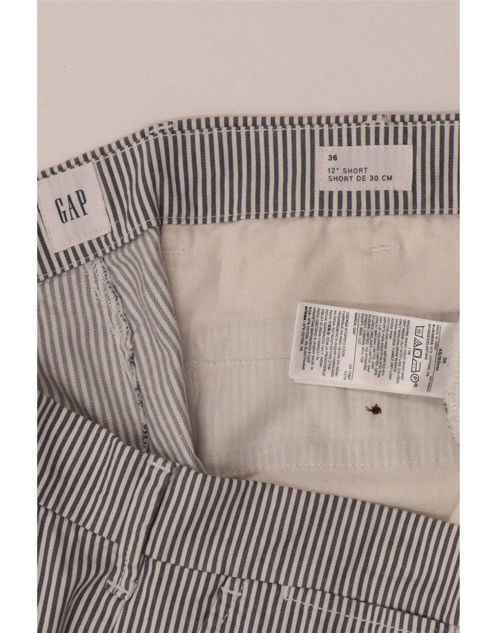 Gap Herren Chinoshorts W36 Große blau gestreifte Baumwolle