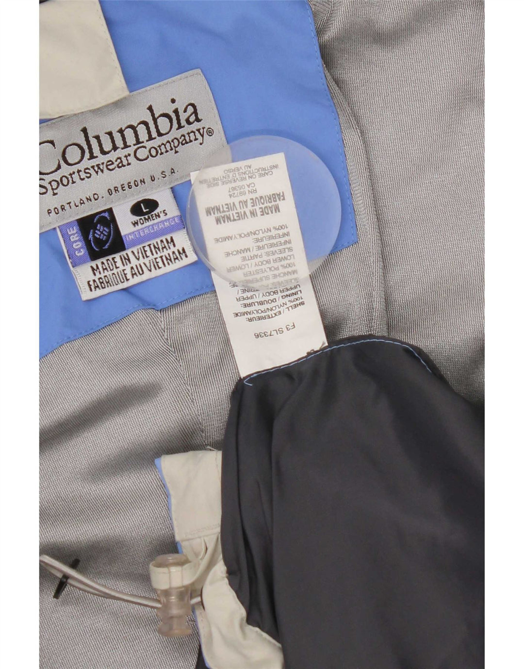 Columbia Damen Interchange Regenjacke UK 16 Large Blue Colourblock Nylon