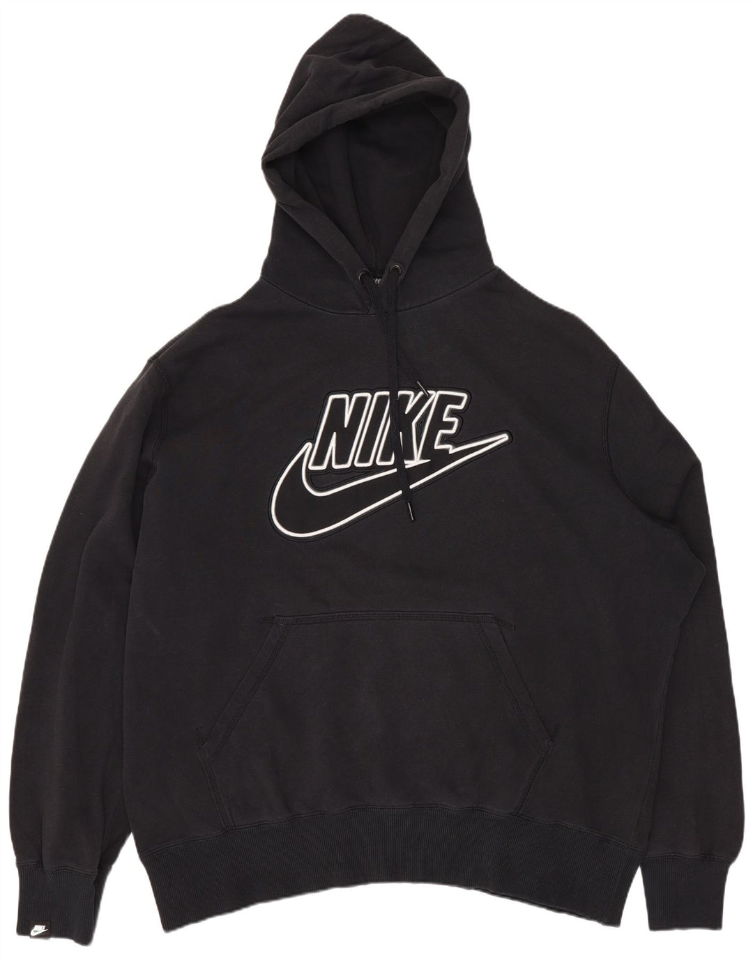NIKE Womens Graphic Oversized Hoodie Pullover UK 18 XL Schwarz Baumwolle