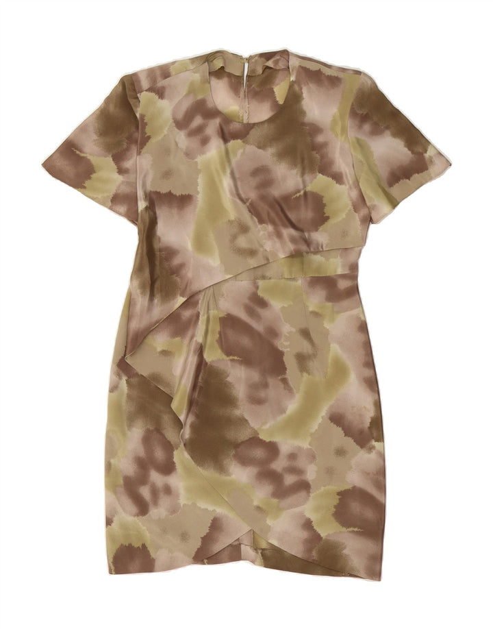 VINTAGE Womens Sheath Dress UK 12 Medium Brown Tie Dye Vintage Vintage and Second-Hand Vintage from Messina Hembry 