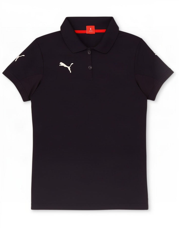 Puma Damen Grafik-Poloshirt UK 12 Medium Marineblau Polyester