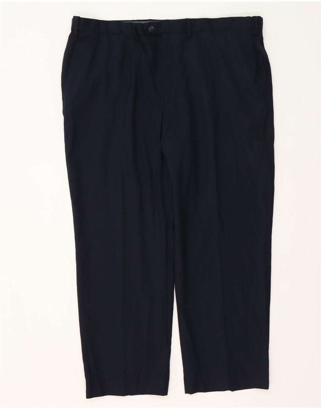 MARKS & SPENCER Herren-Anzughose mit normaler Passform, W42, L29, marineblaue Wolle