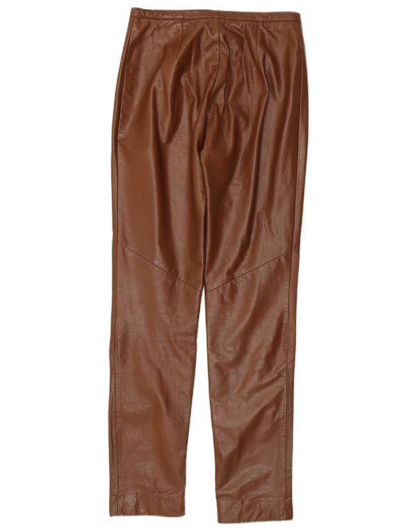 Hennes Damen Slim Lederhose EU 38 Medium W28 L33 Braunes Leder