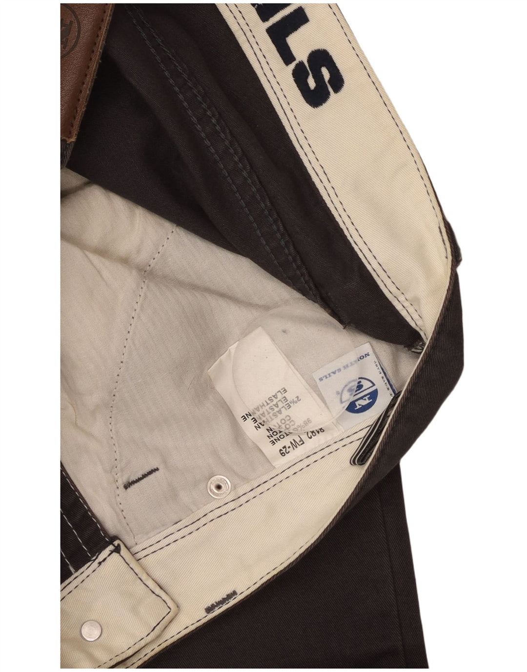 NORTH SAILS Gerade Freizeithose für Herren, W32, L34, graue Baumwolle