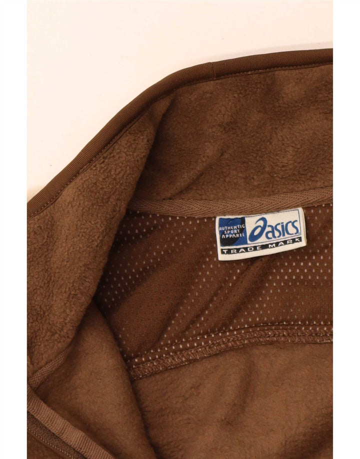 Asics Herren Fleecejacke UK 36 Small Braun Colourblock