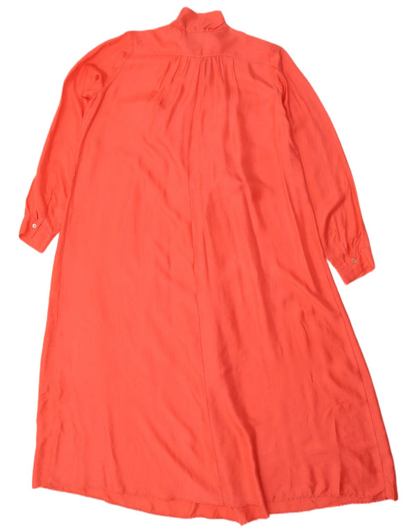 Forte Forte Damen Langarm-Maxikleid UK 18 XL Orange Seide