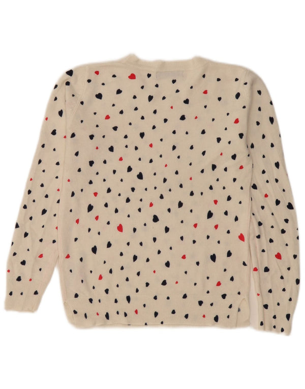 Marks & Spencer Damen-Pullover mit Rundhalsausschnitt, Gr. 6, XS, gebrochenes weißes Herz