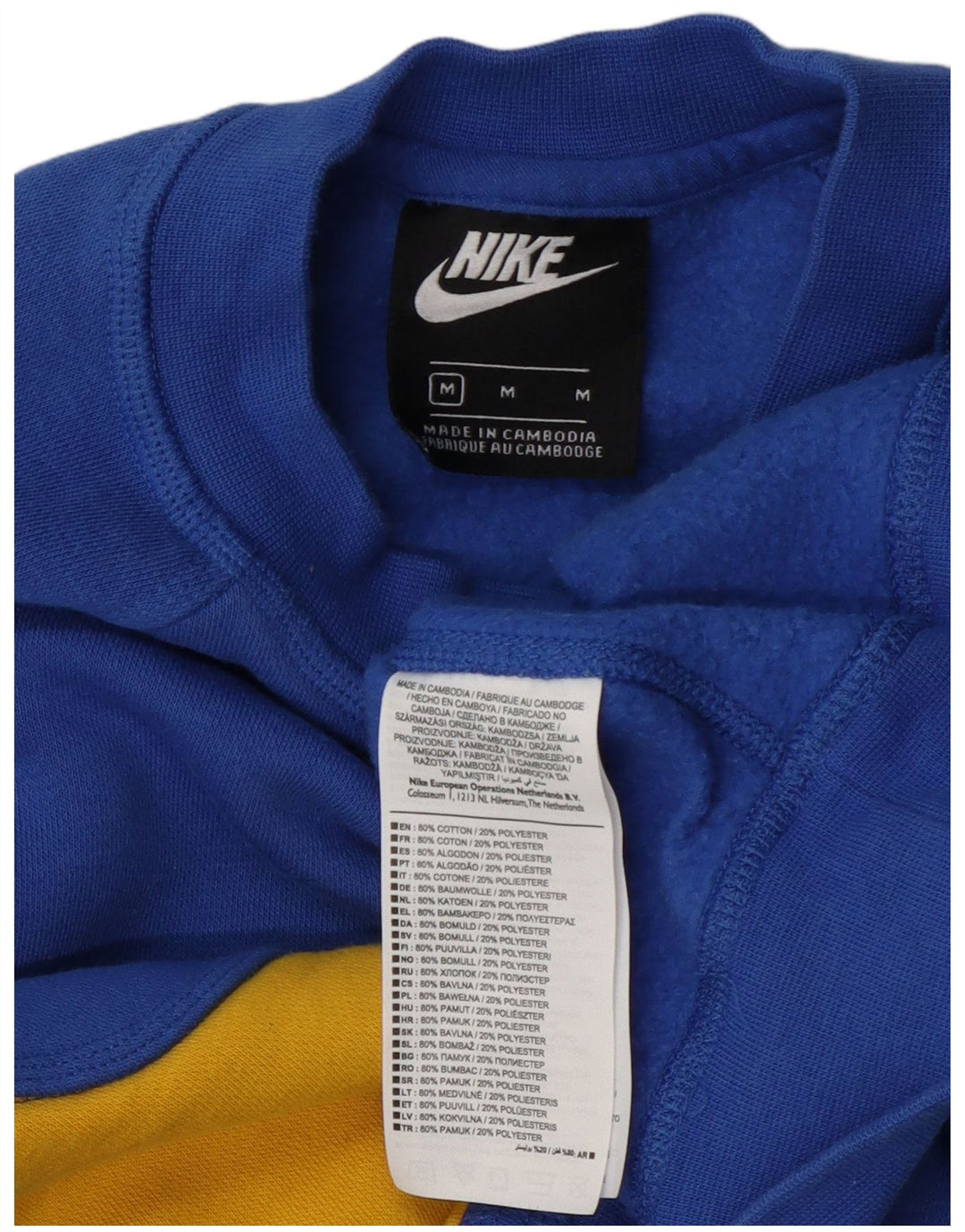 Nike Womens Graphic Crop Sweatshirt Pullover UK 14 Mittelblaue Baumwolle