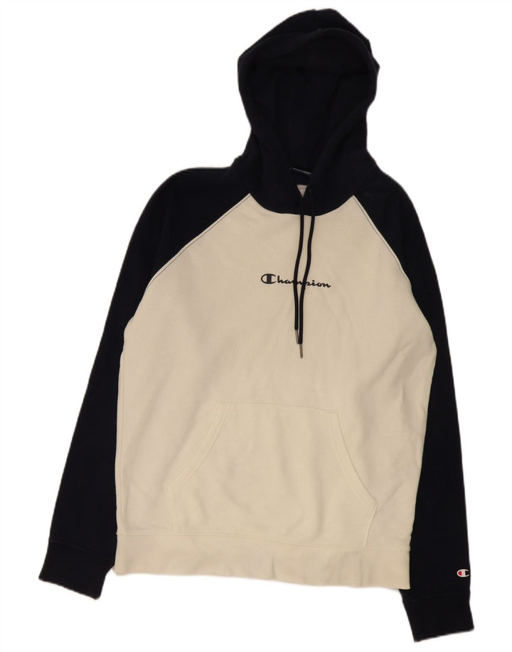 Champion Herren-Kapuzenpullover aus mittelweißer Colourblock-Baumwolle