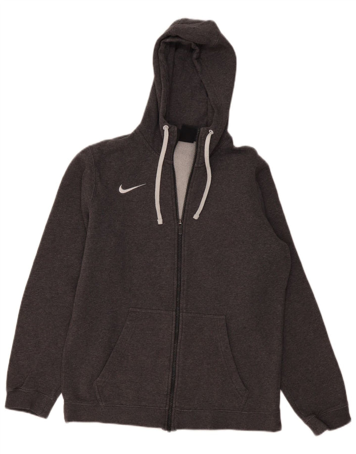 Nike Herren-Kapuzenpullover mit Reißverschluss, mittelgraue Baumwolle