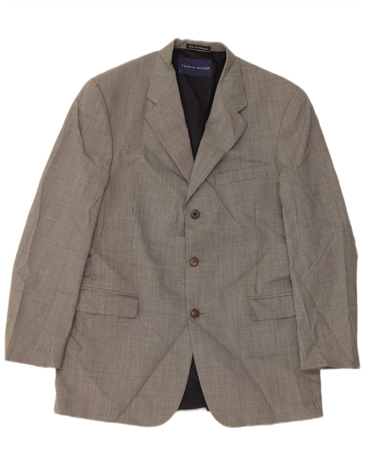Tommy Hilfiger Herren-Blazer mit 3 Knöpfen, Gr. 40, Grau, Hahnentrittmuster