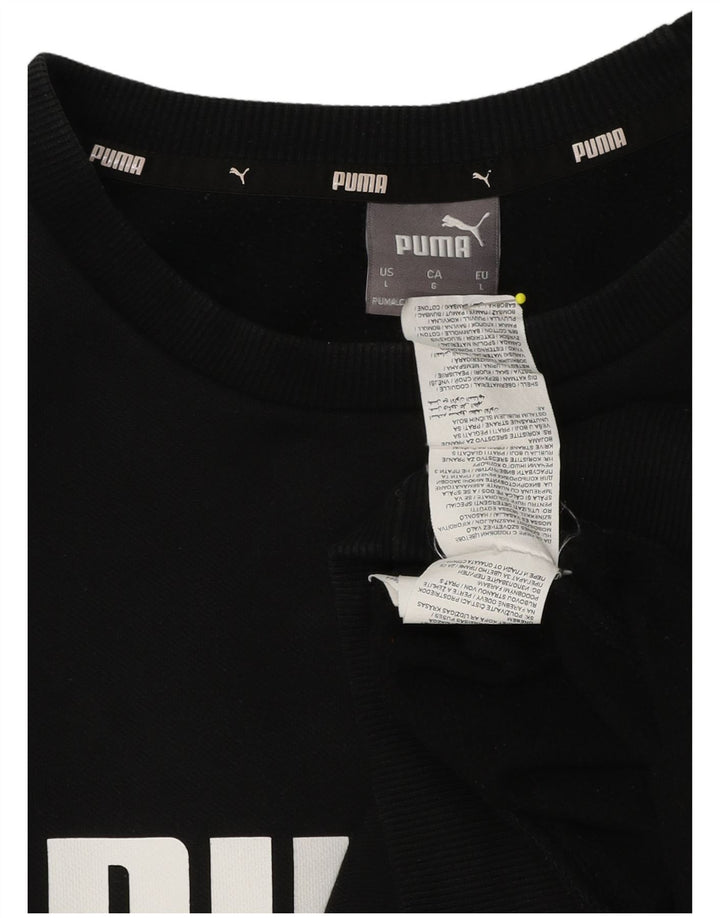 Puma Herren Grafik-Sweatshirt-Pullover, groß, schwarze Baumwolle