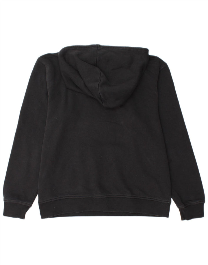 Adidas Damen Übergroßer Kapuzenpullover UK 12 Mittelschwarze Baumwolle