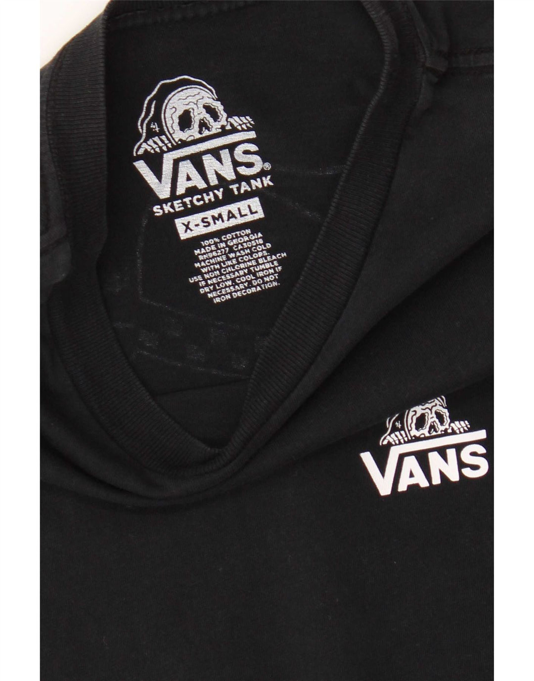 Vans Herren Grafik T-Shirt Top XS Schwarz Baumwolle
