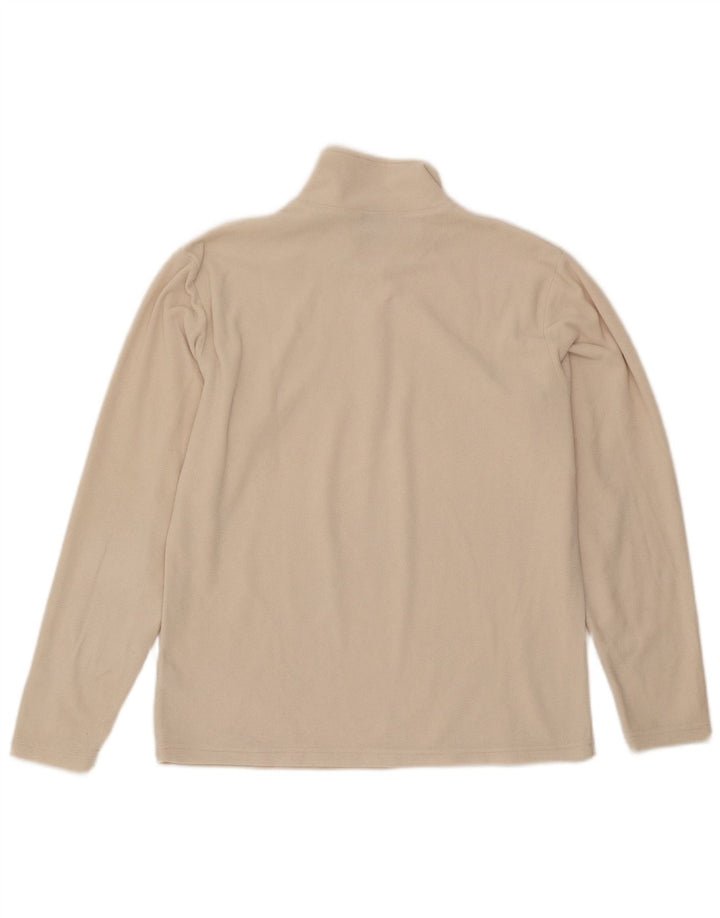 Asics Damen-Fleecepullover mit Reißverschluss am Hals, UK 16, Größe L, gebrochenes Weiß, Polyester