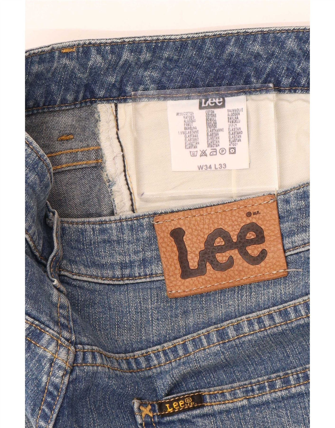 Lee Herren Bootcut Jeans W34 L33 Blaue Baumwolle