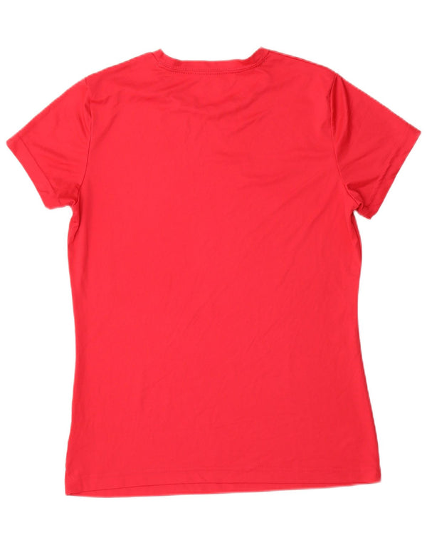 Reebok Damen Graphic T-Shirt Top UK 14 Large Rosa Polyester
