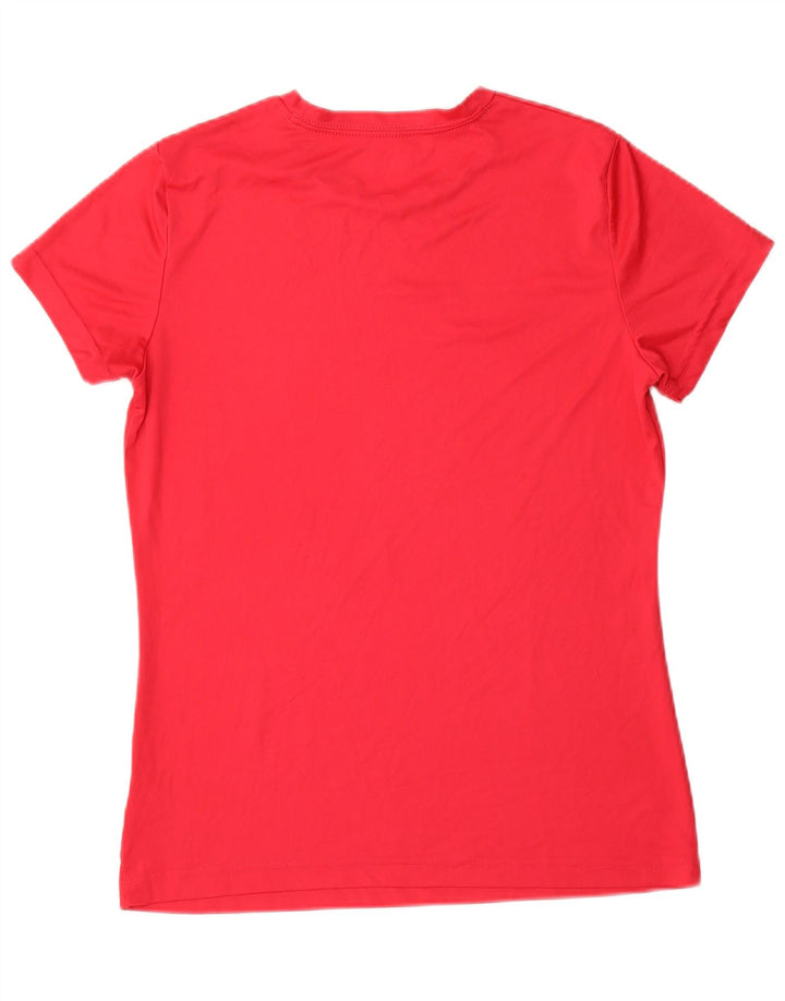 Reebok Damen Graphic T-Shirt Top UK 14 Large Rosa Polyester