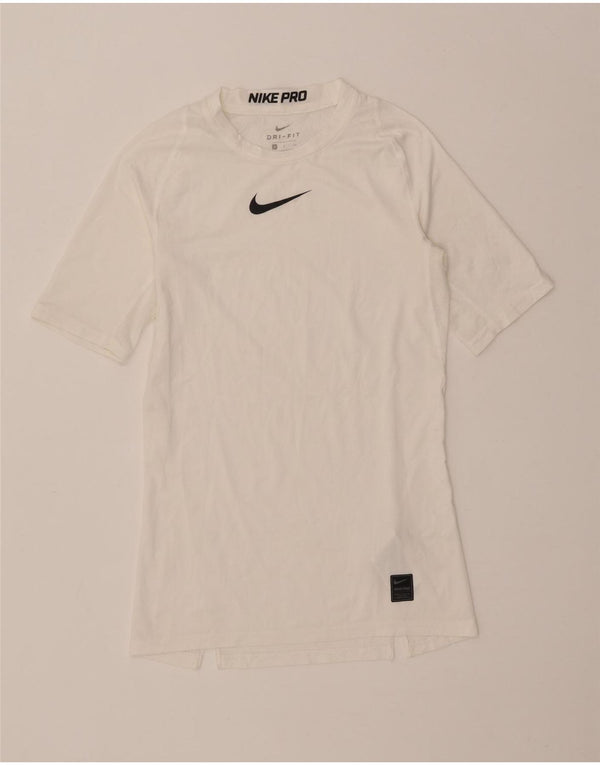Nike Herren Dri Fit Graphic T-Shirt Top Small Weiß Polyester
