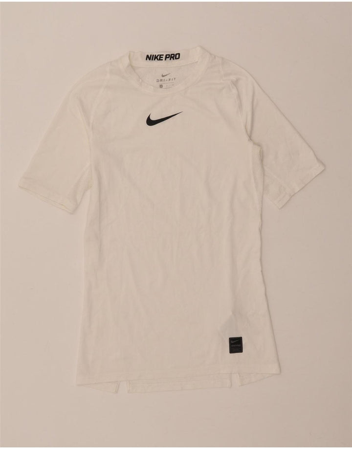 Nike Herren Dri Fit Graphic T-Shirt Top Small Weiß Polyester