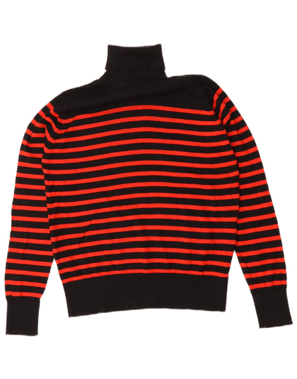 Marks & Spencer Damen-Rollkragenpullover, Gr. 12, mittelschwarz gestreift