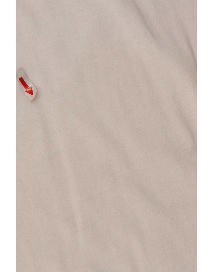 Benetton Damen Top Langarm UK 14 Mittelweiß