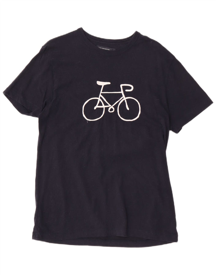 French Connection Herren-T-Shirt mit normaler Passform und Grafik, mittleres Marineblau