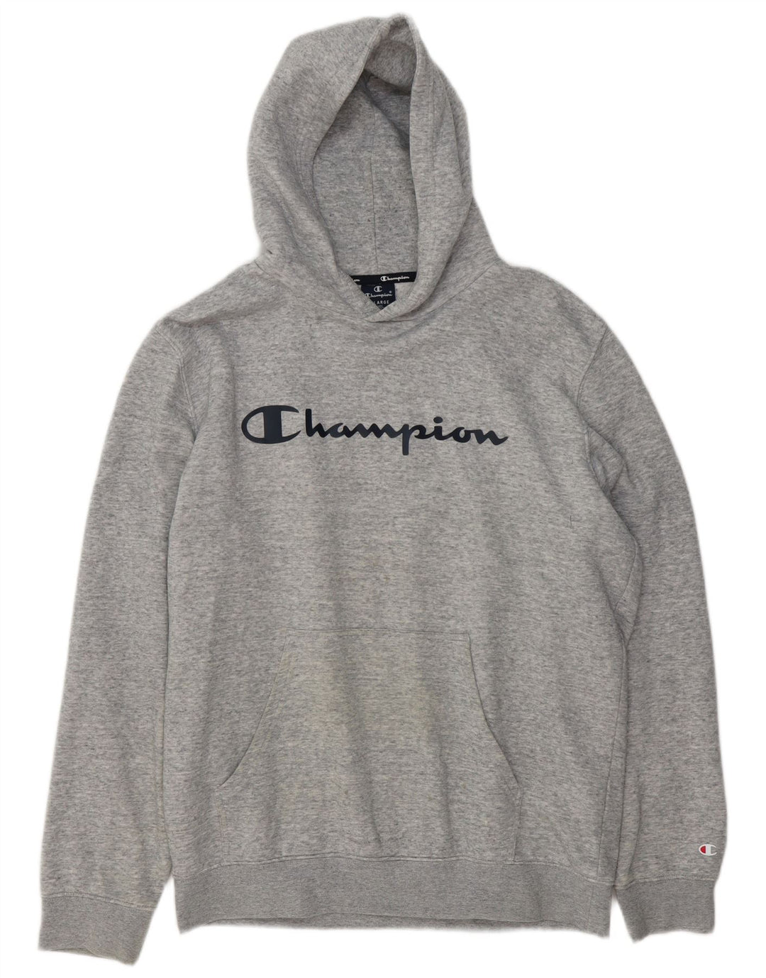CHAMPION Herren-Kapuzenpullover mit Grafik, XL, grau meliert, Baumwolle