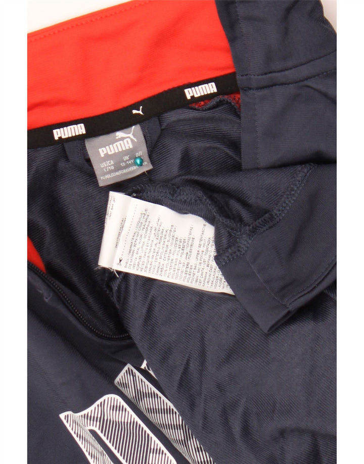 Puma Jungen Grafik-Trainingsoberteil, Jacke, 13–14 Jahre, Marineblau, Farbblock