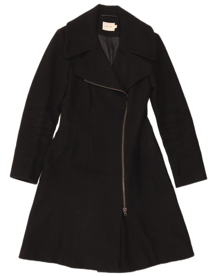 Reiss Damenmantel UK 10 Small Schwarze Wolle