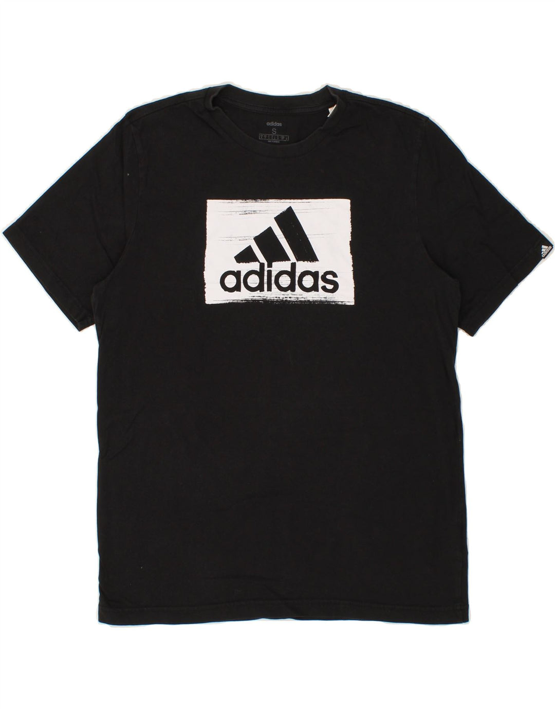 ADIDAS Mens Graphic T-Shirt Top Small Black Cotton Vintage Adidas and Second-Hand Adidas from Messina Hembry 