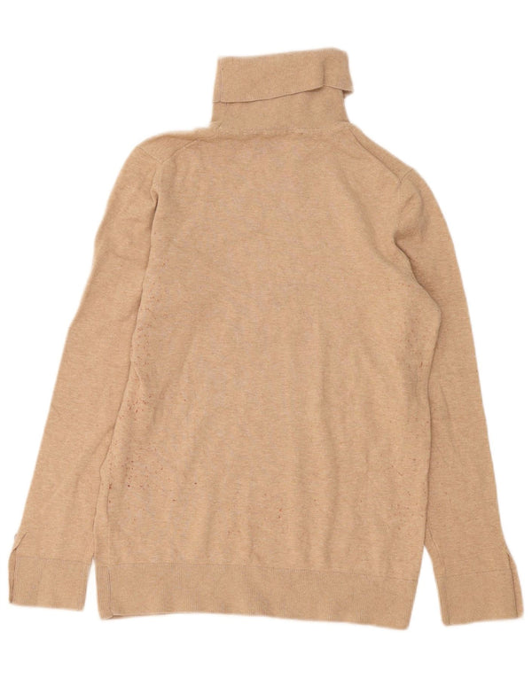 Tommy Hilfiger Rollkragenpullover für Damen, UK 12, mittelbeige Baumwolle