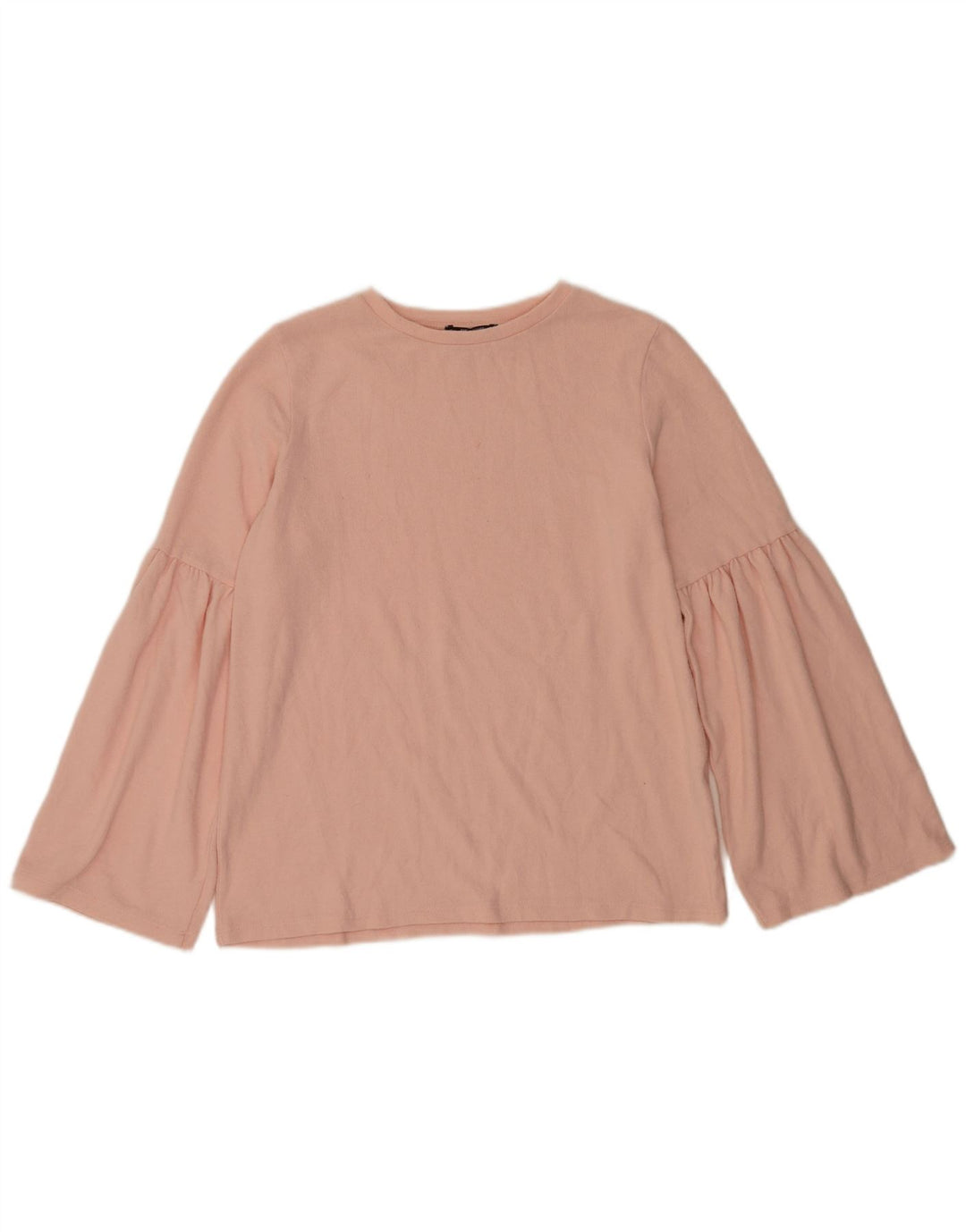 Zara Damen Trafaluc Langarm-Blusenoberteil UK 14 Mittelrosa Polyester