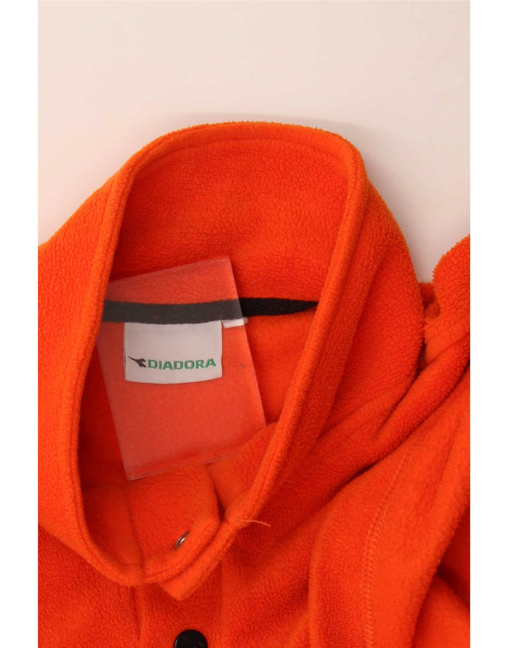 Diadora Herren-Fleecepullover mit Knopfkragen, XL, Orange
