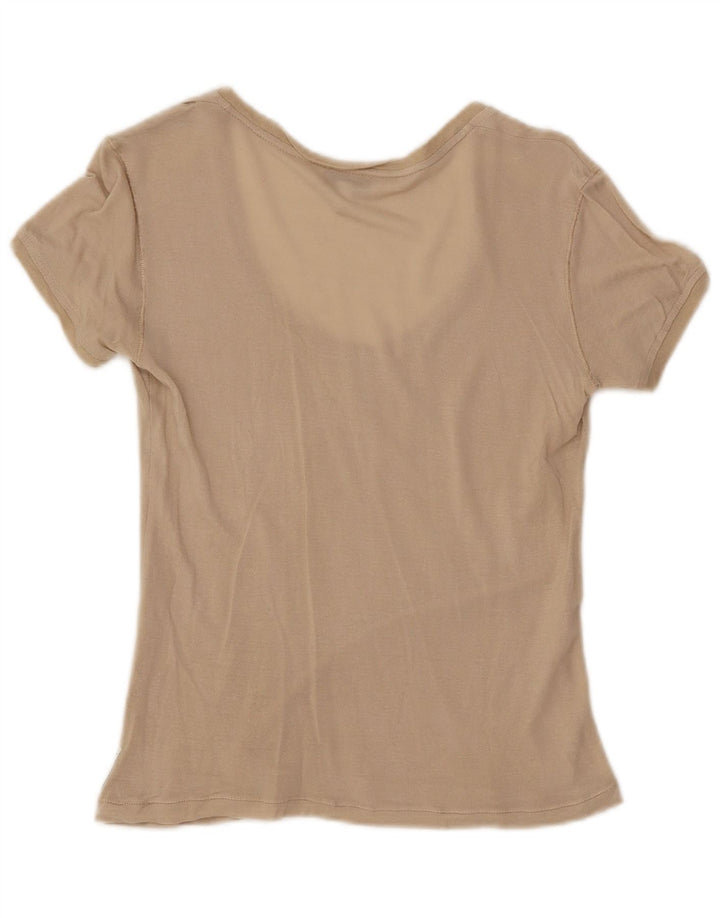 ARMANI JEANS Damen Grafik T-Shirt Top EU 42 Large Beige